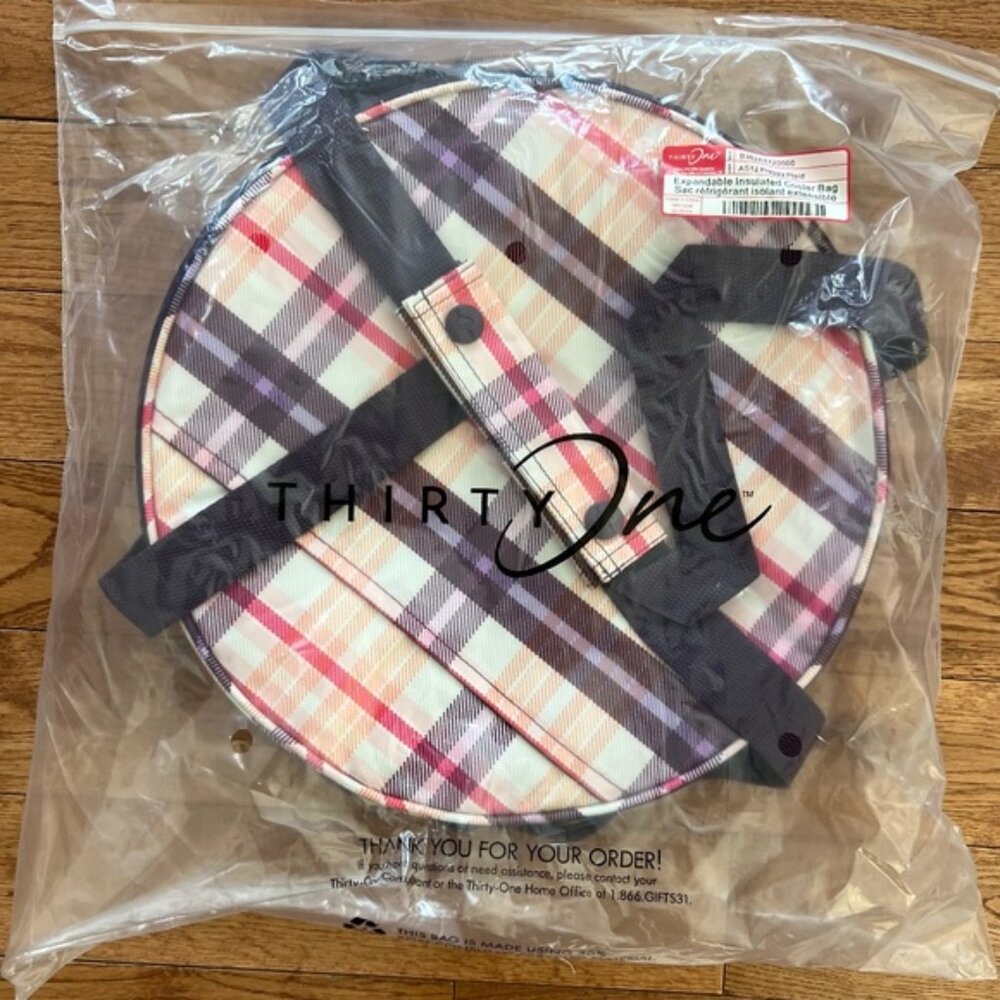 Thirtyone Thermal Expandable Insulated Cooler Bag in Preppy Plaid NWT